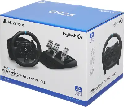 Руль Logitech G923 10кноп. (с педалями) черный