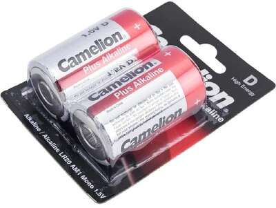 Camelion..LR20 Plus Alkaline BL-2 (LR20-BP2, батарейка,1.5В)  (2 шт. в уп-ке)