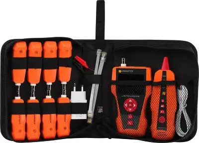 Тестер кабельный Lanmaster LAN-PRO-L/TPK-POE-8R оранжевый/черный