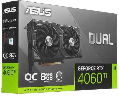 Видеокарта ASUS NVIDIA nVidia GeForce RTX 4060Ti DUAL-RTX4060TI-O8G 8Gb DDR6X PCI-E HDMI, 3DP