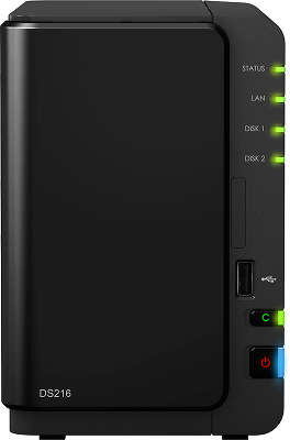 Сетевое хранилище Synology DS216 RAID0,1/up to 2hot plug HDDs SATA(3,5'')/2xUSB3.0,1xUSB2.0/1GigEth/iSCSI/1xPS