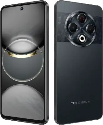 Смартфон Tecno Spark 30 256Gb 8Gb черный моноблок 3G 4G 2Sim 6.78" 1080x2436 Android 14 64Mpix 802.11 a/b/g/n/ac NFC GPS GSM900/1800 GSM1900 Protect FM A-GPS microSD max1024Gb
