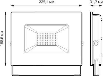 Прожектор уличный Gauss Qplus 688100370 светодиодный 70Втграфитовый