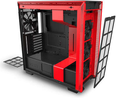 Корпус NZXT H710, черный/красный, ATX, Без БП (CA-H710B-BR)