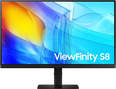 Монитор Samsung 27" ViewFinity S8 S80D S27D800EAI IPS LED 16:9 3840x2160x60Hz 5ms 350cd 1000:1 178/178 1,07 млрд DP; HDMI; USB3.0x3;Tilt; Swiv; HAS; Pivot; VESA; Black
