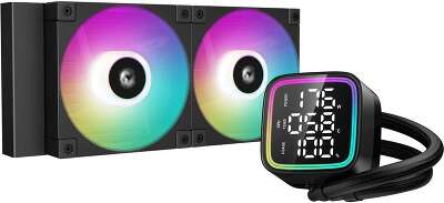 СВО для процессора Deepcool LD240 (Soc 1851/1700/1200/115X/AM4/AM5, 2*120mm fan, 2400rpm, 38.71 дБ, PWM 4-pin, Al) (R-LD240-BKMSN-G-1)