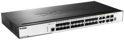 Коммутатор D-Link DGS-3000-28SC/A1A Управляемый стекируемый коммутатор 2 уровня с 20 портами 100/1000Base-X SFP, 4 комбо-портами 10/100/1000Base-T/SFP и 4 портами 10GBase-X SFP+, RTL {3} (411137)