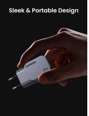 Зарядное устройство UGREEN X703 (35006) Nexode Pro 30W PD GaN Tech Charger EU. Цвет: серый