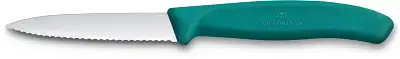 Нож кухонный Victorinox Swiss Classic (6.7634.C1) стальной столовый для чистки овощей и фруктов лезв.80мм серрейт. заточка зеленый