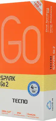 Смартфон Tecno Spark Go 2 64Gb 3Gb черный моноблок 3G 4G 2Sim 6.67