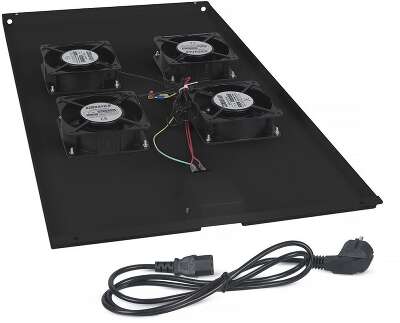 Cabeus TRAY-100-BK Модуль вентиляторный с 4-я вентиляторами для установки в напольные шкафы серии SH-05C , ND-05C глубиной 1000мм, цвет черный (RAL 9004)