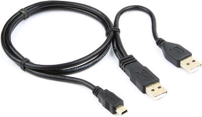 Кабель USB 2.0 Pro Cablexpert CCP-USB22-AM5P-3, 2xAM/miniBM 5P, 0.9м, экран, черный, пакет