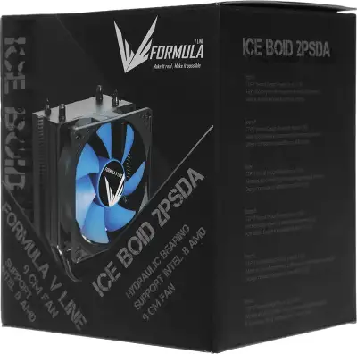 Устройство охлаждения(кулер) Formula Ice Boid 2PSDA Soc-AM5/AM4/1200/1700/1851 черный/синий 4-pin 17-34dB Al+Cu 100W Ret