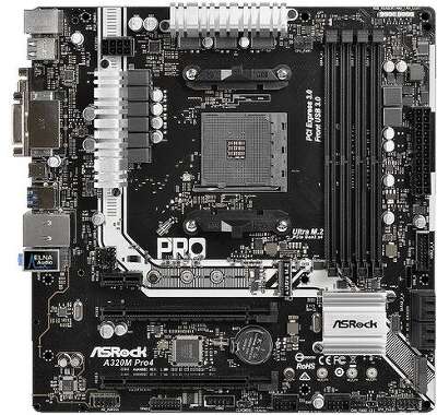 Материнская плата mATX LGAAM4 ASRock A320M Pro4