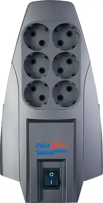 Сетевой фильтр Pilot X-Pro 3м (6 розеток) серый (коробка)