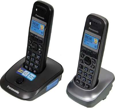 Р/Телефон Dect Panasonic KX-TG2512RU2 титан (труб. в компл.:2шт) АОН