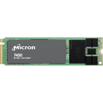 Серверные твердотельные накопители/ Micron SSD 7450 PRO, 480GB, M.2(22x80mm), NVMe, PCIe 4.0 x4, 3D TLC, R/W 5000/700MB/s, IOPs 280 000/40 000, TBW 800, DWPD 1 (12 мес.)
