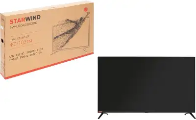 Телевизор LED Starwind 40" SW-LED40BG200 Frameless черный FULL HD 60Hz DVB-T DVB-T2 DVB-C DVB-S DVB-S2 USB
