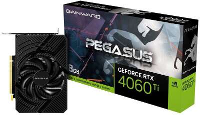 Видеокарта GAINWARD NVIDIA nVidia GeForce RTX 4060Ti PEGASUS 8Gb DDR6 PCI-E HDMI, 3DP