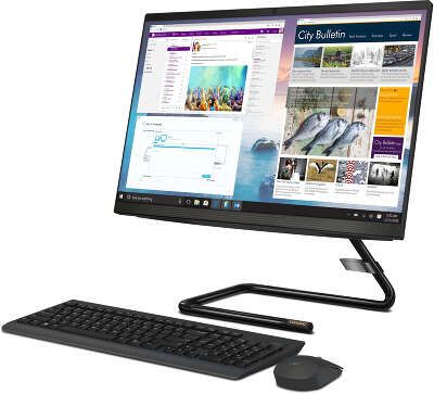 Моноблок Lenovo IdeaCentre AIO A340-22IGM 21.5" FHD J4005/4/1000/Multi/WF/BT/Cam/Kb+Mouse/W10,черный