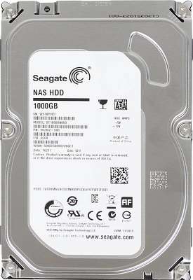 Жёсткий диск SATA-3 Seagate 1Tb, ST1000VN000, NAS Edition, 5900 rpm, 64Mb buffer