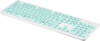 Клавиатура Оклик 400MR белый/мятный USB slim Multimedi