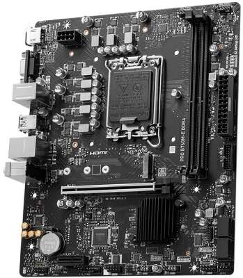 Материнская плата MSI PRO B760M-E DDR4 B760, LGA1700, 2*DDR4, 1*PCIEx16, 1*PCIEx1, 1*M.2, 4*USB3.2Gen1, 8*USB2.0, 4*SATA3.0, 1G, VGA, HDMI, M-ATX, RTL