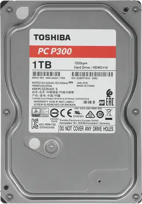 Жесткий диск Toshiba SATA-III 1TB HDWD110UZSVA Desktop P300 4KN (7200rpm) 64Mb 3.5