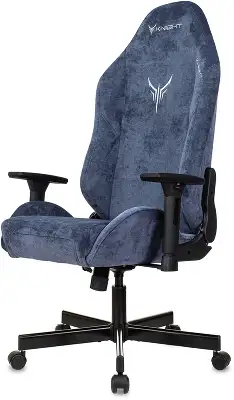 Кресло игровое Knight N1 Fabric синий Light-27 с подголов. крестов. металл