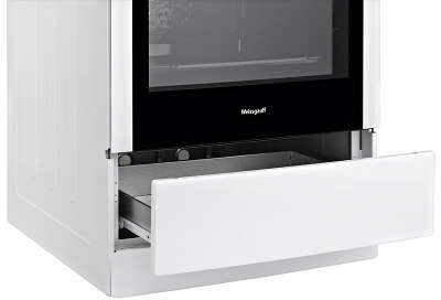 Плита Комбинированная Weissgauff WCS К1К62 WGM белый/черный (стеклянная крышка) реш.чугун