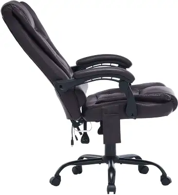 Кресло Cactus CS-CHR-OC03M-BR с вибромассажем темно-коричневый экокожа с подголов. крестов.