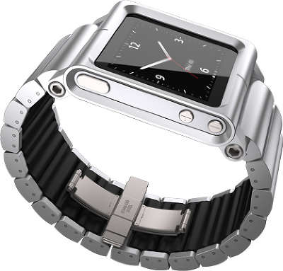 Чехол-браслет LunaTik Lynk Multi-Touch Watch Band для iPod nano 6G, серебристый [LKSLV-010]