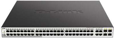 Коммутатор D-Link DGS-1210-52MP/F4A Настраиваемый L2 коммутатор с 48 портами 10/100/1000Base-T и 4 комбо-портами 100/1000Base-T/SFP (48 портов PoE 802.3af/at, PoE-бюджет 370 Вт)