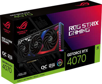 Видеокарта ASUS NVIDIA nVidia GeForce RTX 4070 ROG STRIX GAMING 12Gb DDR6X PCI-E 2HDMI, 3DP
