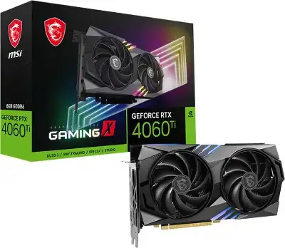 Видеокарта MSI NVIDIA nVidia GeForce RTX 4060Ti GAMING X 8Gb DDR6 PCI-E HDMI, 3DP