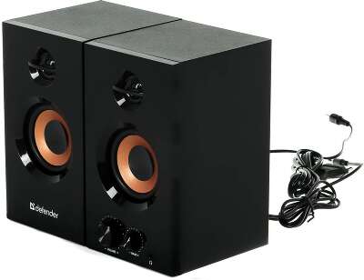 Акустическая система 2.0 Defender Aurora S20 black/orange (20Вт, деревянный корпус, 230В) (65419)