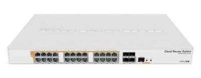 MikroTik CRS328-24P-4S+RM Коммутатор управляемый L3, 24x1 Гбит/с, SFP+ 4x10 Гбит/с, установка в стойку, PoE 24x30Вт