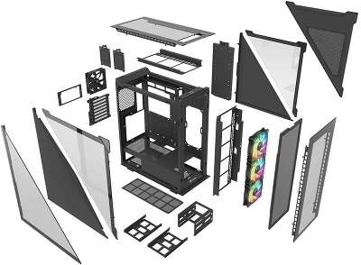 Корпус Thermaltake Divider 500 TG ARGB CA-1T4-00M1WN-01 Black/Win/SPCC/Tempered Glass*4/120mm ARGB Fan*3/120mm CA-1T4-00M1WN-01 Standard Fan*1 (527880)