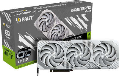 Видеокарта Palit NVIDIA nVidia GeForce RTX 4070Ti GAMINGPRO WHITE OC 12Gb DDR6X PCI-E HDMI, 3DP