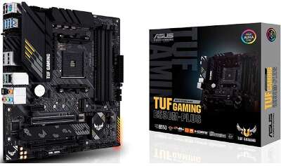 ASUS TUF GAMING B550M-PLUS (Socket AM4, mATX, 4xDDR4(128GB), HDMI 2.1/DP, 1xPCIe 4.0x16/1xPCIe 3.0x16, 1xPCIe 3.0, 1xLAN (2.5GbE), 4xSATA 6Gb/s, 2xM.2, 1xType-C, 5xUSB 3.2, 2xUSB 2.0, 1xPS/2)