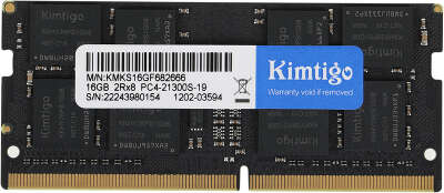 Модуль памяти DDR4 SODIMM 16Gb DDR2666 Kimtigo (KMKS16GF682666)