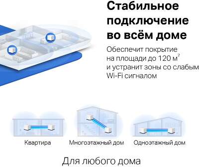 Mesh система Mercusys Halo H50G, 802.11a/b/g/n/ac, 2.4/5ГГц, до 1900Мбит/с, 2шт