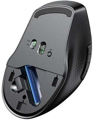 Мышка беспроводная UGREEN MU101 (15807) Ergonomic Contoured-Shape Design Wireless Mouse 2.4 GHz&BT. синий