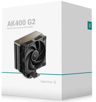 Кулер для процессора DEEPCOOL AK400 G2 LGA1851/1700/1200/115X/AM5/AM4 (12шт/кор, TDP 220W, PWM, Fan 120mm, 4 тепл. Трубки, Wood-grain top cover, черный) RET (R-AK400G2-BKNNMN-GJD)