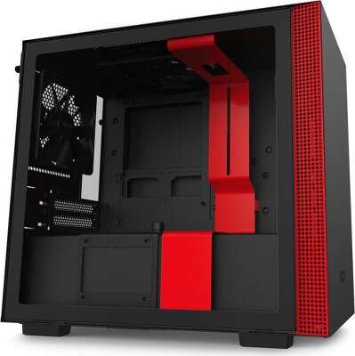 Корпус NZXT H210 Black/red, черный, mini-ITX, Без БП (CA-H210B-BR)