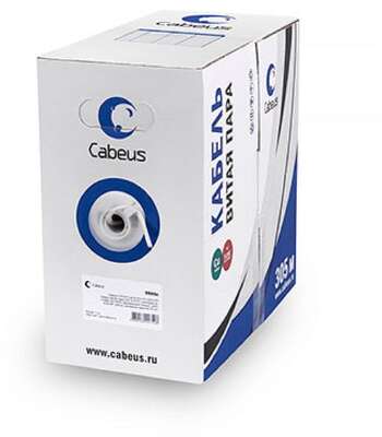 Cabeus UTP-4P-Cat.5e-SOLID-GY-LIGHT Кабель витая пара UTP (U/UTP), категория 5e, 4 пары 0,48мм (24 AWG), одножильный, PVC нг(А)-LS, серый (305 м) 