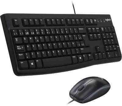 Комплект клавиатура+мышь проводной LOGITECH MK120 black (USB, 1000dpi) (920-002561)