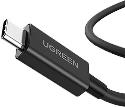 Кабель Ugreen US501 USB-C to USB-C Thunderbolt 4, 40Gbps, 100W, 0.8 м, Black [30389]