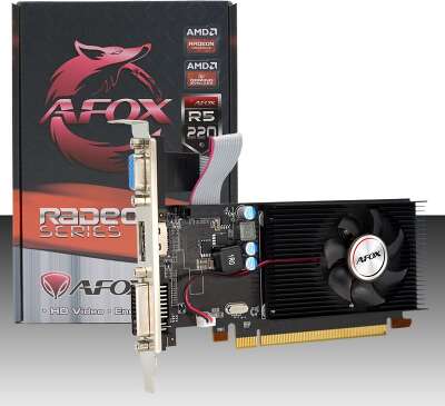 Видеокарта AFOX AMD Radeon R5 220 AFR 1Gb DDR3 PCI-E VGA, DVI, HDMI