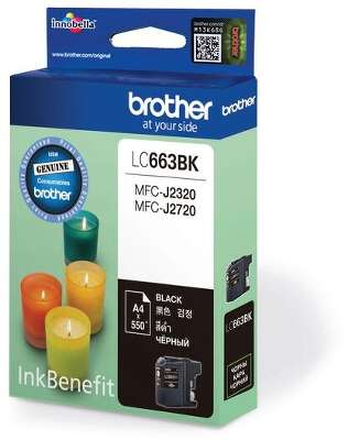 Картридж струйный Brother LC663BK черный (600стр.) для Brother MFC-J2320/J2720
